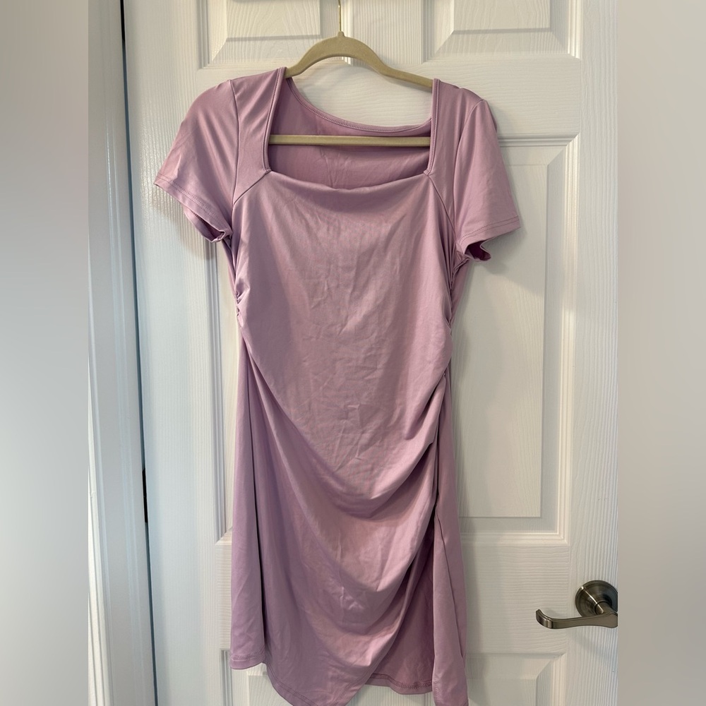 SHEIN Pleated square neck dress size L New with out tags